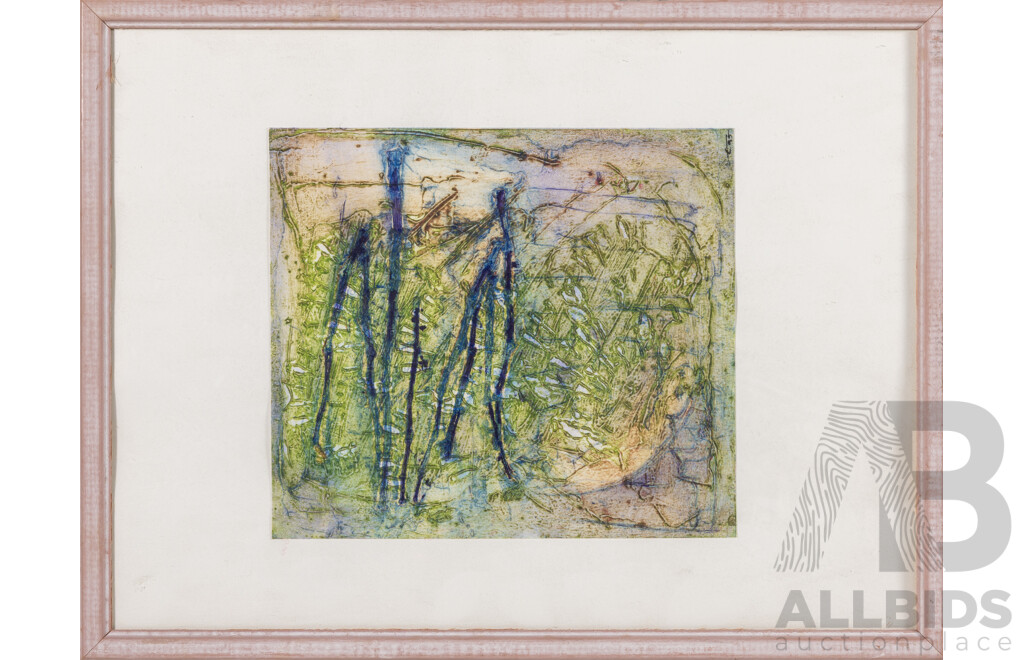 Artist Unknown, (20th Century), Abstract I & II (1995), Pair of Tempera on Card Images, 42 x 32 cm (frames) (2)