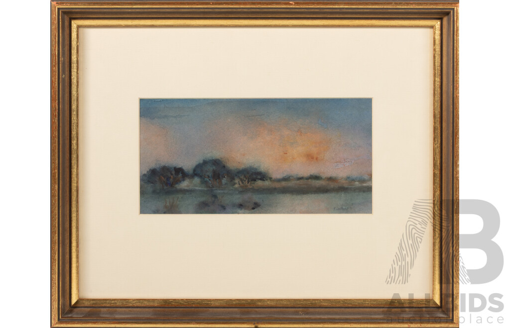 Iris Collins, (20th Century), Blue Mood, Watercolour, 32 x 40 cm (frame)