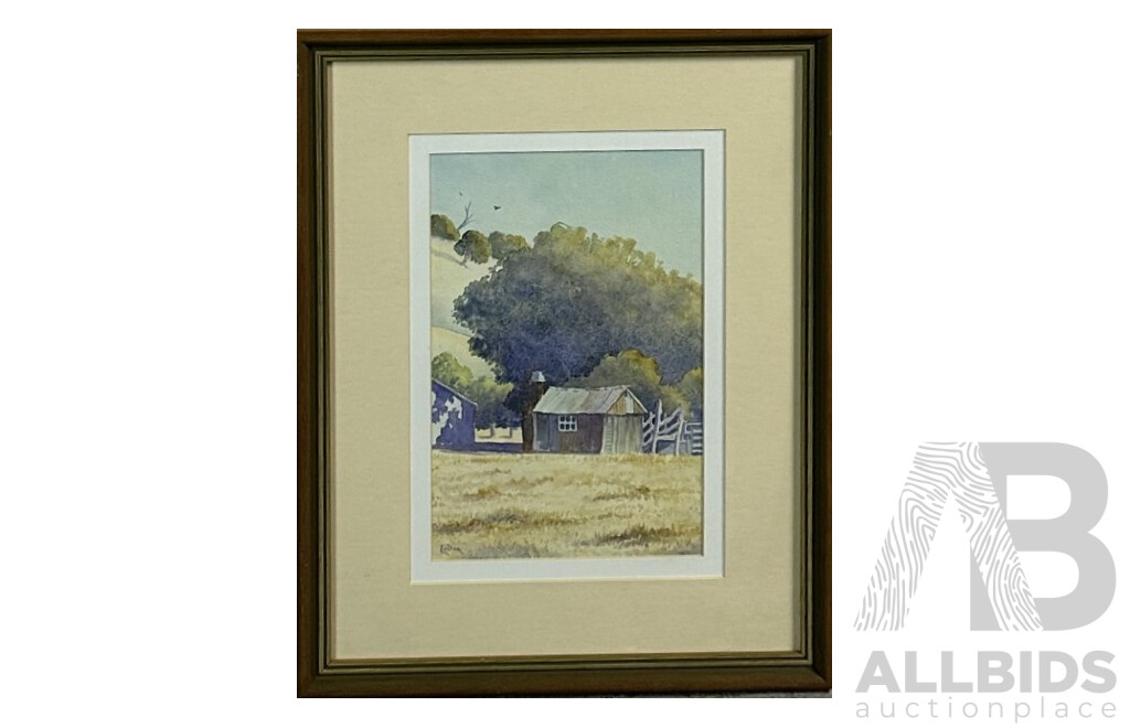 M. Lester, (20th Century, Australian), Pioneer Cottage, Lake George, Watercolour, 41 x 32 cm (frame)