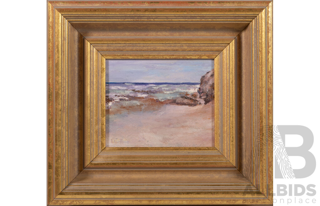 Artist Unknown, (20th Century), Rolling Waves Seascape, Oil on Canvas Board, 26 x 29 cm (frame)