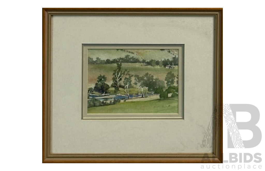 Allison Bennett, (20th Century, Australian), Blue Country River, 28 x 31 cm (frame)