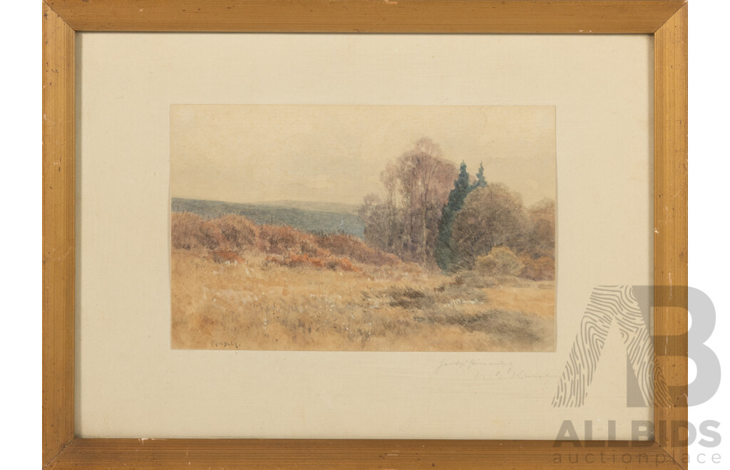 Kinsley, (20th Century), Landscape - Mountain View, Vintage Watercolour, 27 x 37 cm (frame)