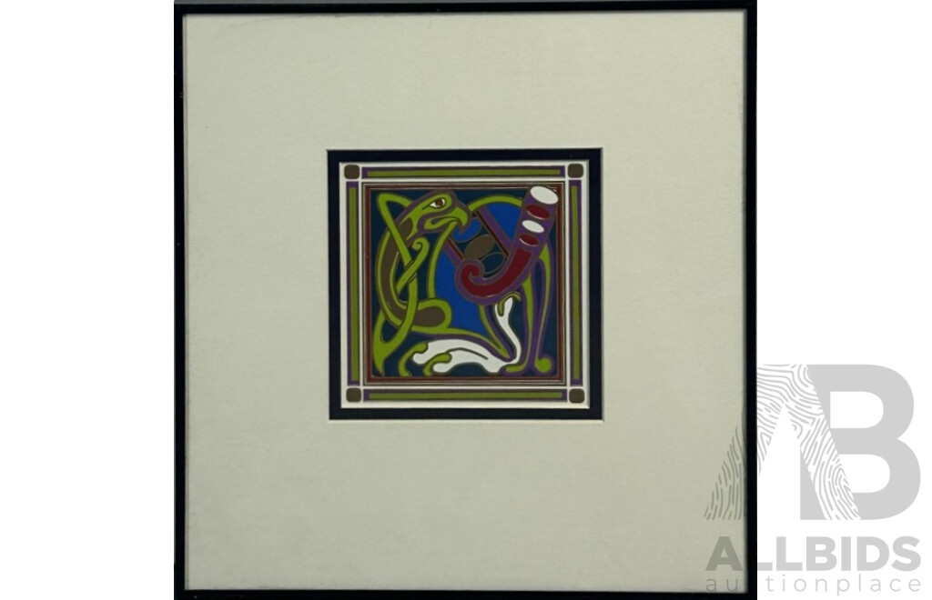 Peter Douglas, (20th Century), Kells Bird, Hand-Printed Silk Screen, 38 x 36 cm (frame)