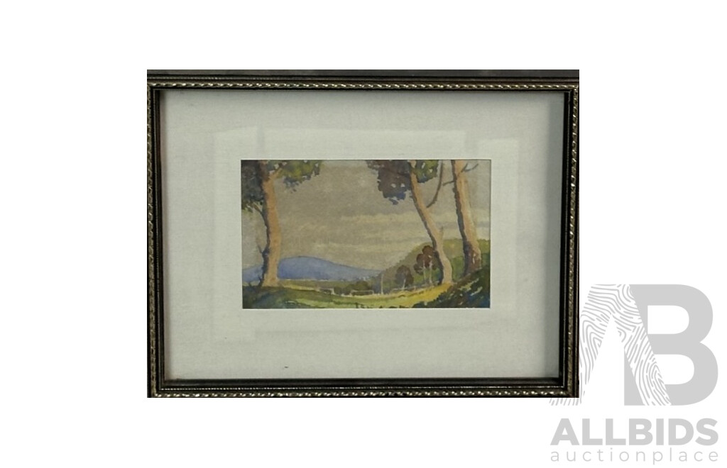 Artists Unknown, (20th Century), Blue Mountain Study I and II, Pair of Framed Vintage Watercolours, 21 x 26 cm (largest frame) (2)