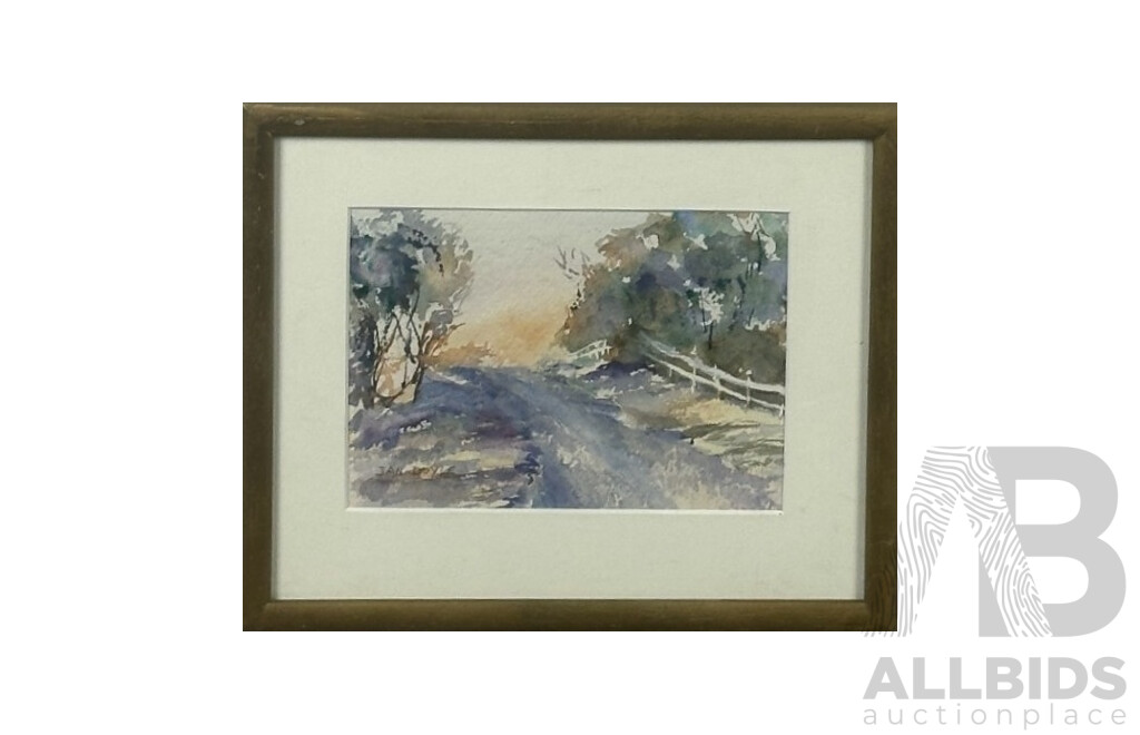 Jan Doyle, (20th Century, Australian), Cutagee Beach Road, Original Watercolour, 19.5 x 24 cm (frame)