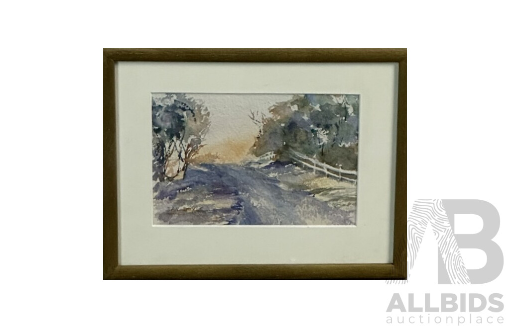 Jan Doyle, (20th Century, Australian), Cutagee Beach Road, Original Watercolour, 19.5 x 24 cm (frame)