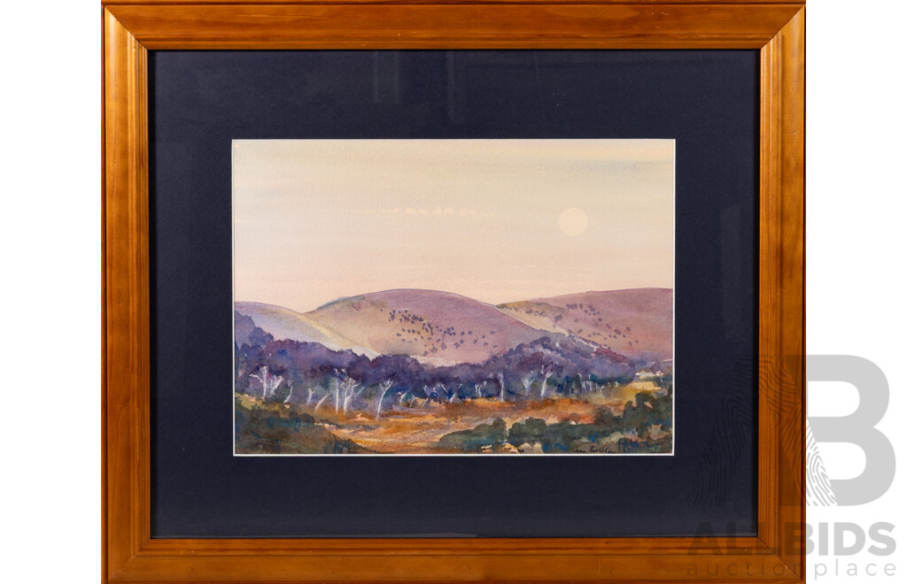 Joan Purkis, (20th Century, Australian), Slowly Silently Now the Moon (2004), Original Watercolour on Arche Paper, 48 x 58 cm (frame)