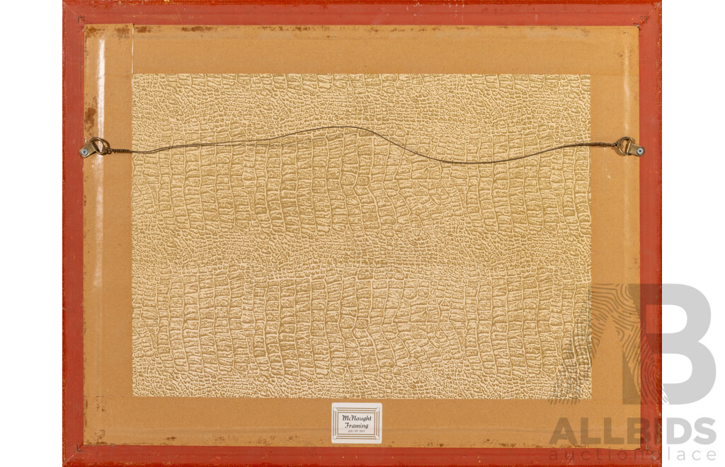 Harold Brocklebank Herbert (Early/Mid 20th Century, Australian, 1892-1945), Cottages Flanked by Blue Mountain (1924), Antique Watercolour, 46 x 59 cm (frame)