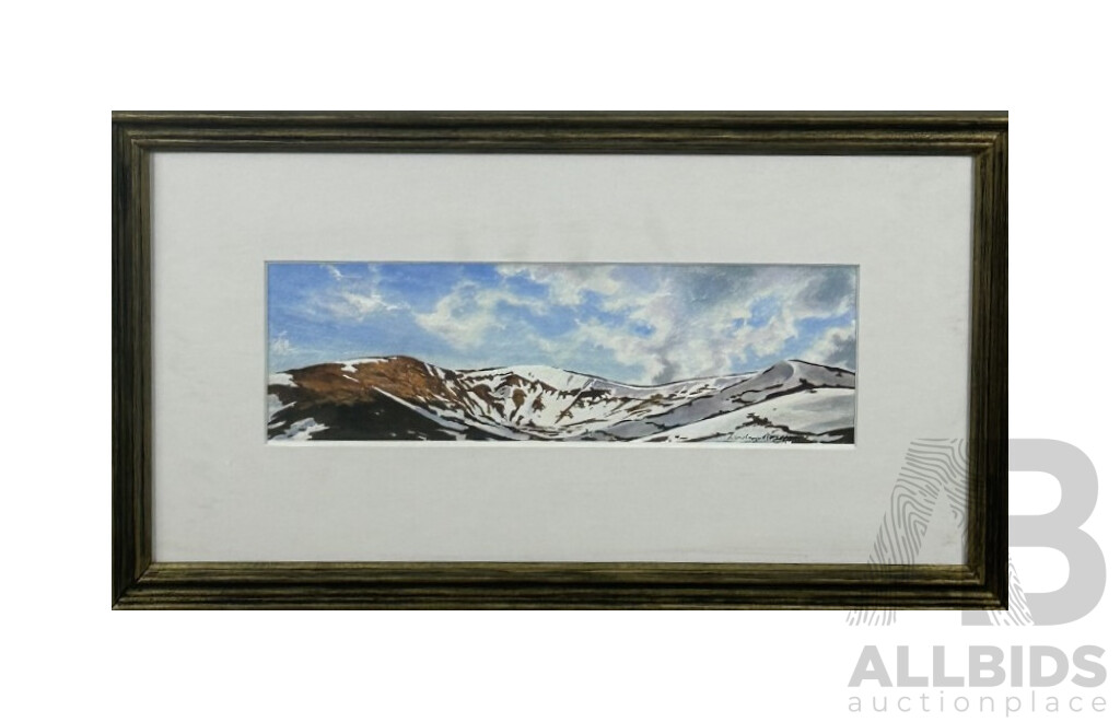 Lynden MacGregor, (20th Century), Sunlight on the Mountains, (2002), Original Watercolour, 24 x 45 cm (frame)