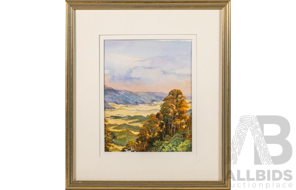 Eleanor M. Inns, (20th Century, Australian), View From Brown Mountain, Mixed Media, 41 x 36 cm (frame)