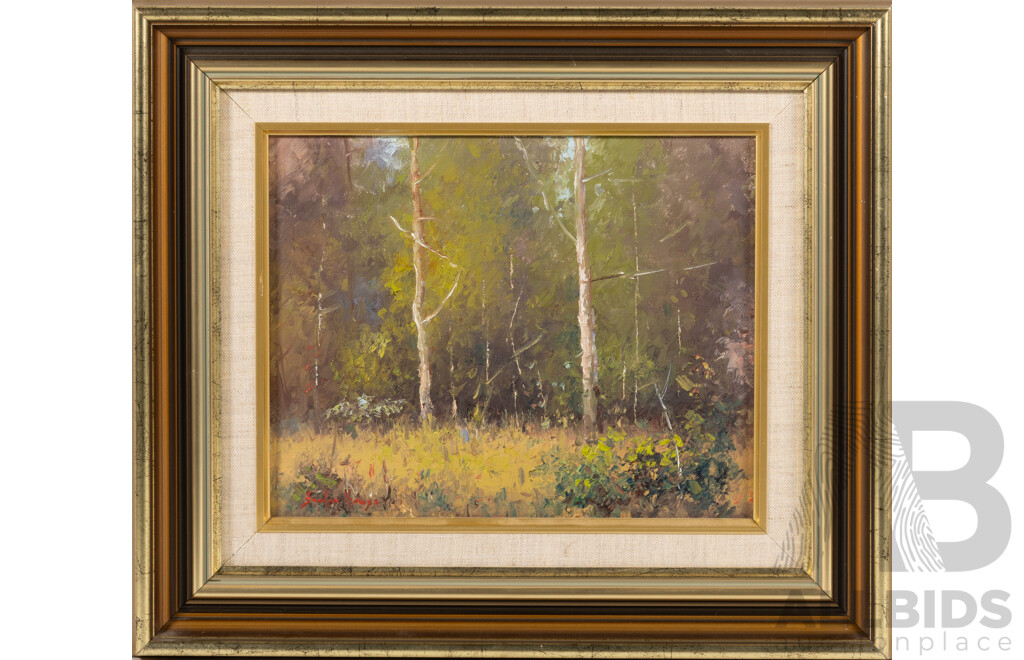 Sandra House, (20th Century, Australian, 1942-) Tidbinbilla, Original Oil on Canvas, 33 x 38 cm (frame)