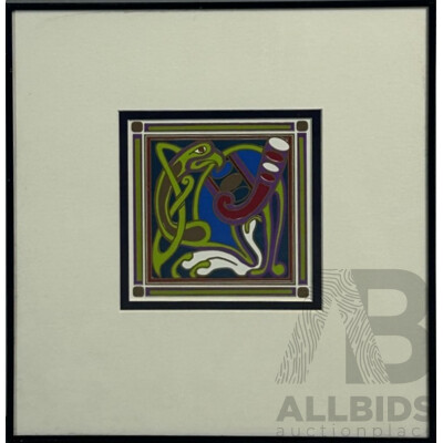 Peter Douglas, (20th Century), Kells Bird, Hand-Printed Silk Screen, 38 x 36 cm (frame)
