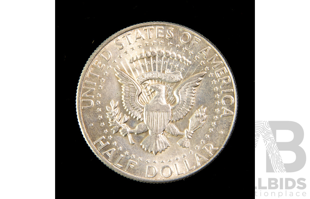 USA Silver Kennedy Half Dollars 1965, 1966, 1967, 1968D, 1969D .400