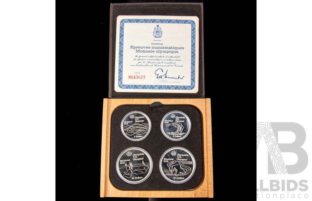 Canadian RCM 1976 Four Silver Proof Coin Set .925