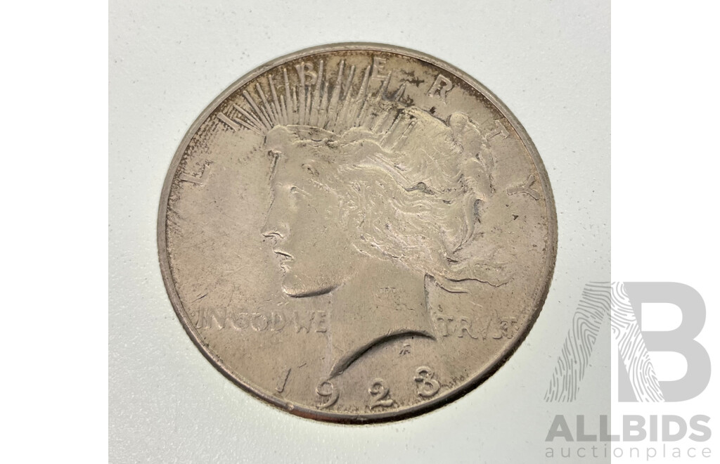 USA 1923 Silver Peace Dollar, San Fransisco Mint .900