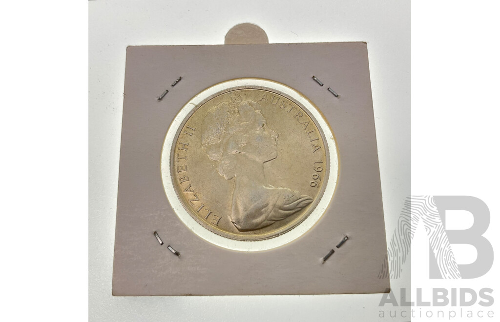 Australian 1966 A/UNC Round Silver Fifty Cent Coin .800