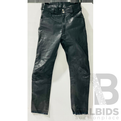 Set Retro Real Leather English Made Motorcycle Pants