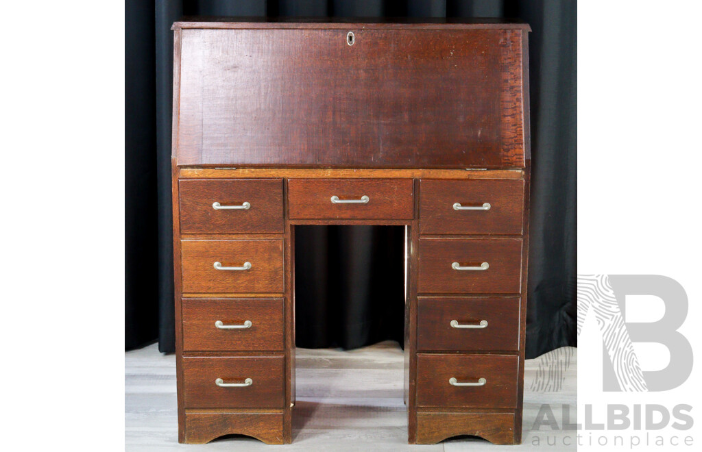 Art Deco Oak Desk