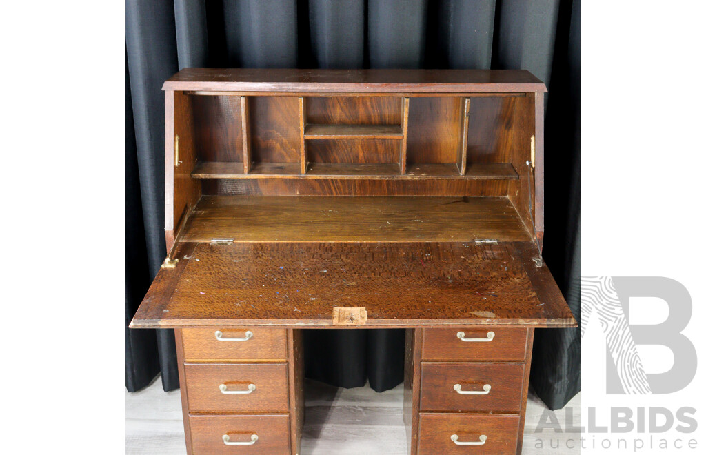 Art Deco Oak Desk