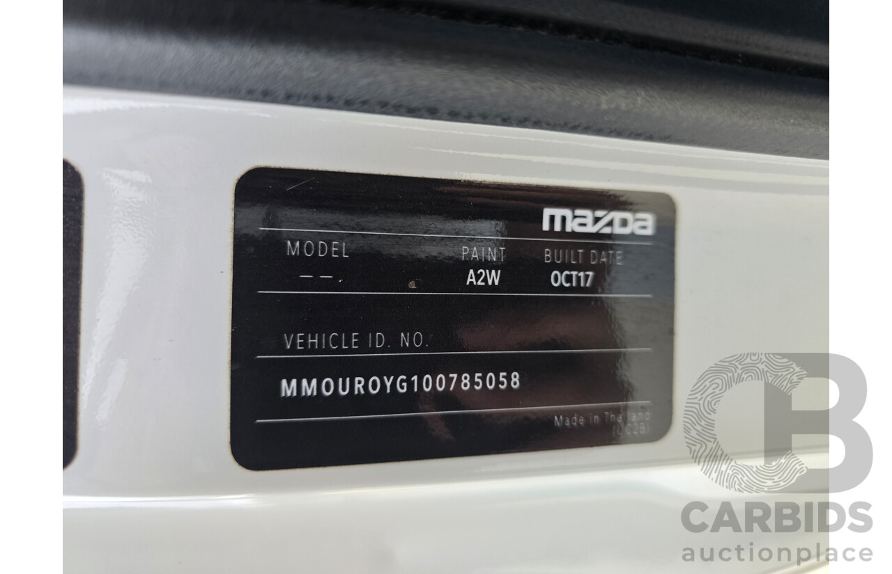 11/2017 Mazda BT-50 XT (4x4) UR0YG1 2d Cab Chassis Cool White Turbo Diesel 3.2L