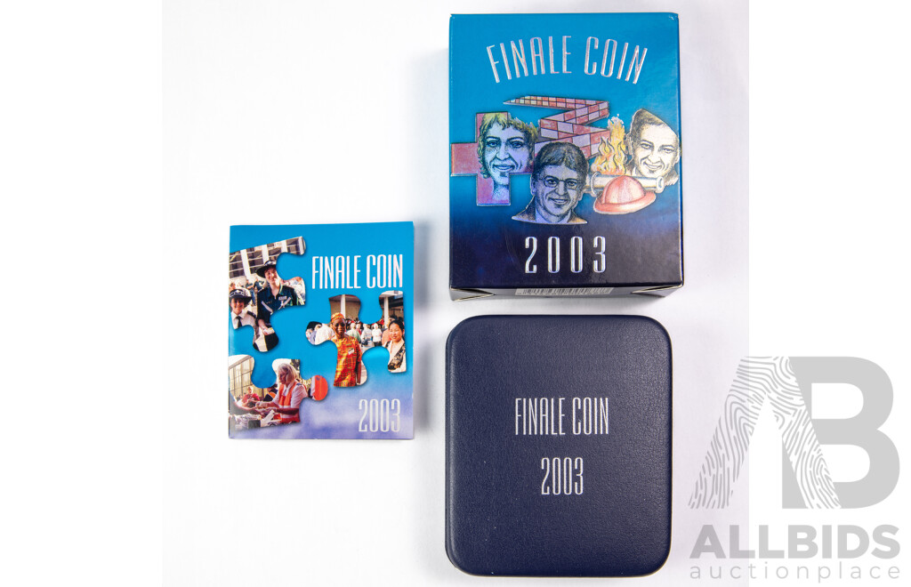 Australian RAM 2003 Silver Holographic Proof Five Dollar Coin, Finale Coin Australia's Volunteers .999