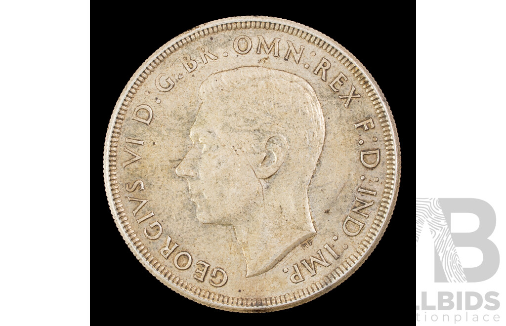 Australian 1937 Silver One Crown Coin .925