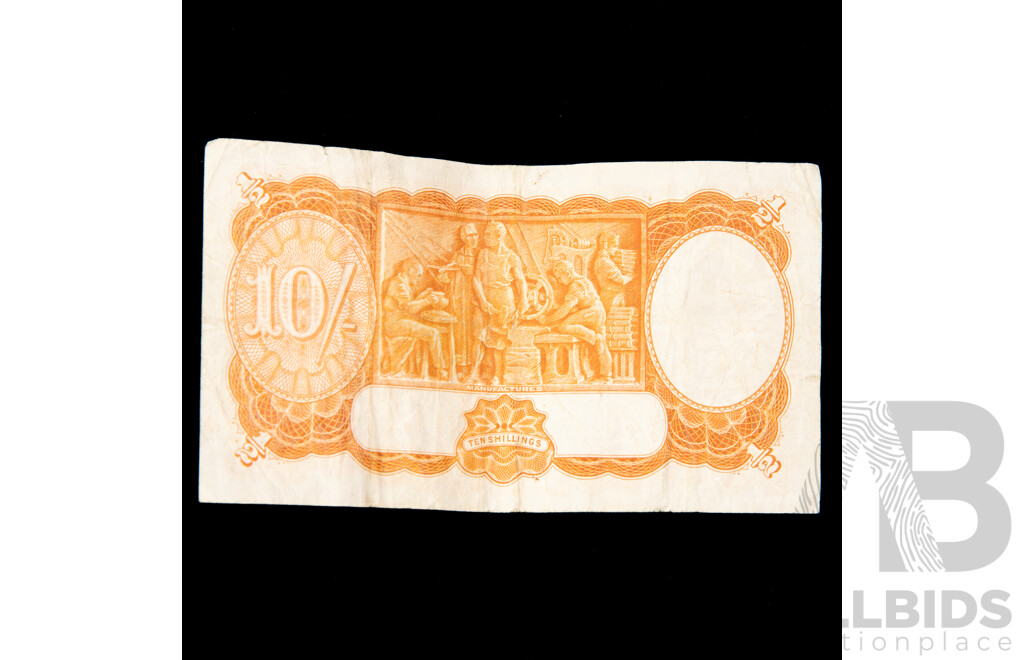 Australian 1942 Ten Shilling Note Armitage/McFarlane R13, G28 942642