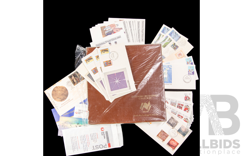 Collection of Australian Stamp Packs and First Day Covers Spanning 1980 to 1996