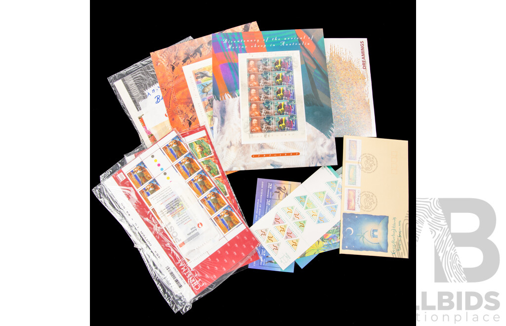 Collection of Australian Stamp Packs and First Day Covers Spanning 1980 to 1996