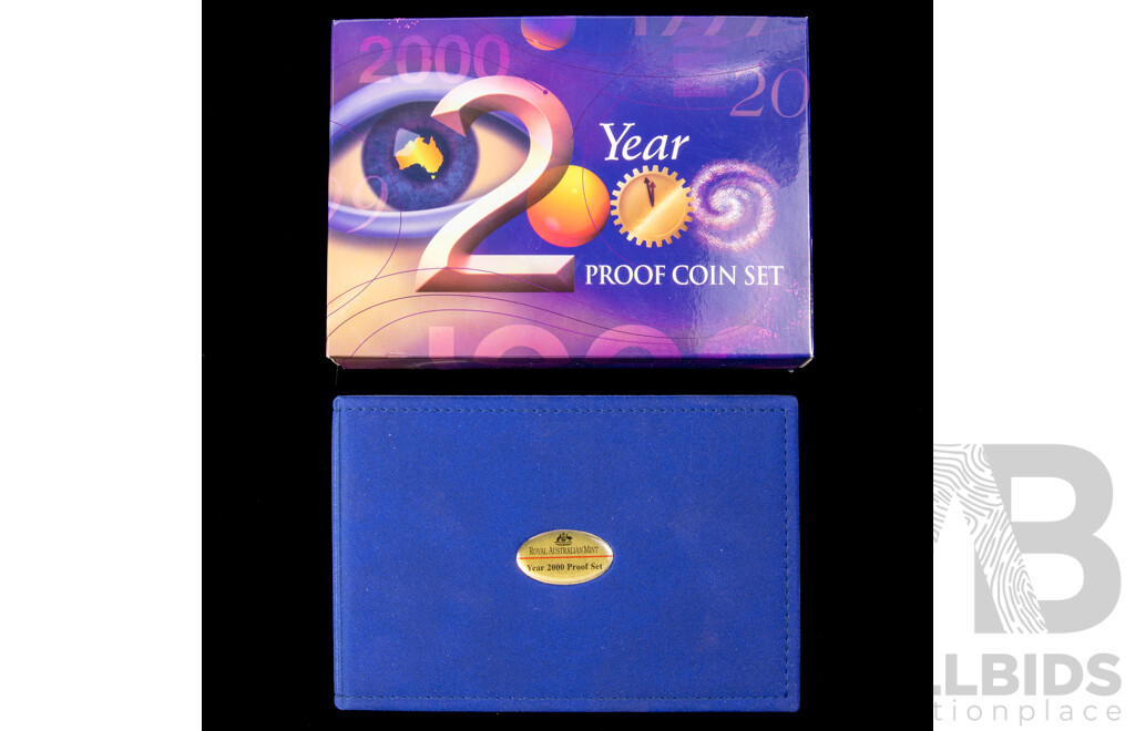 Australian RAM 2000 Six Proof Coin Set with Coloured Fifty Cent Millennium Year