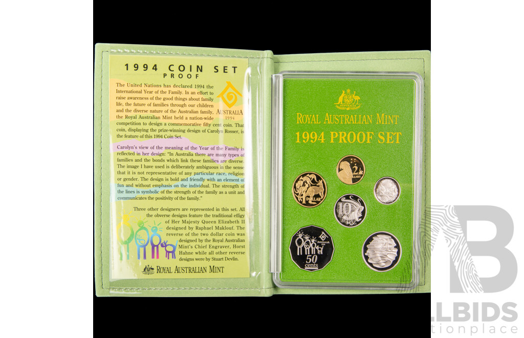 Australian RAM 1994 Six Proof Coin Set, International Year of the Family