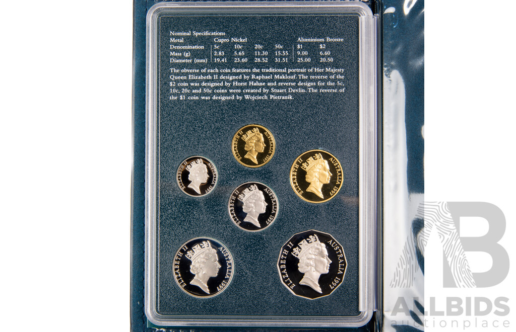 Australian RAM 1997 Six Coin Proof Set Including Sir Kingsford Smith One Dollar