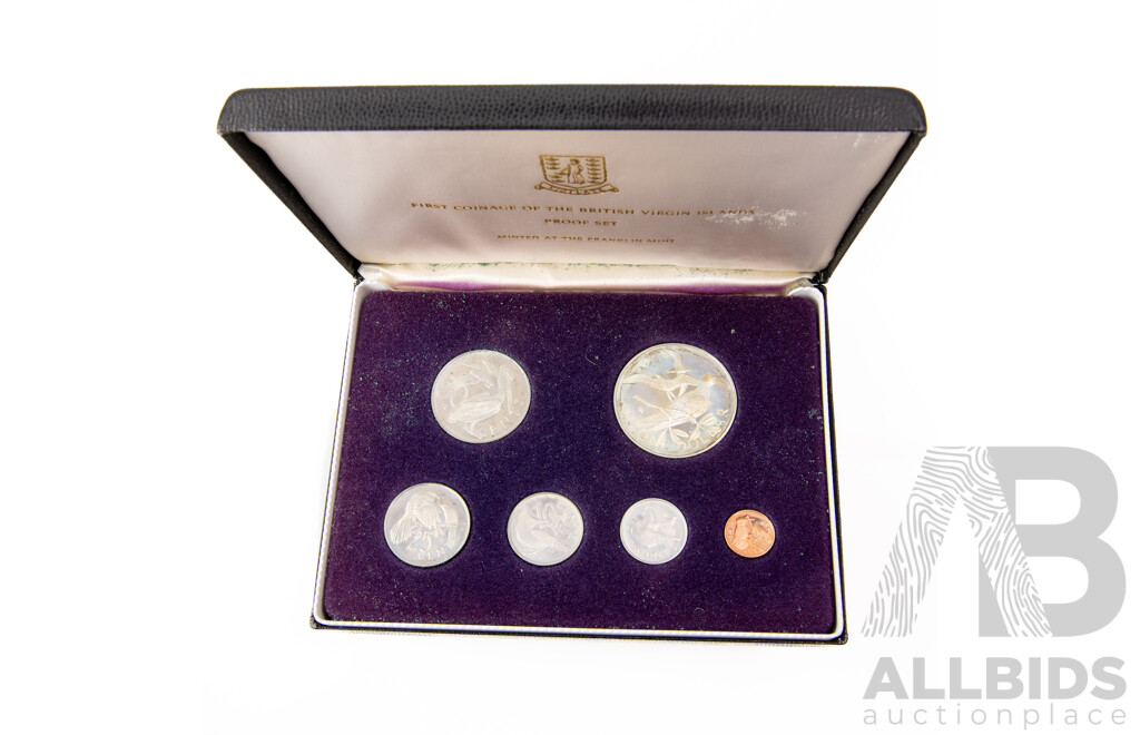 British Virgin Islands Franklin Mint 1973 First Coinage Proof Set