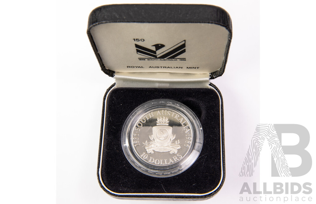 Australian RAM 1986 Silver Proof Ten Dollar Coin, State Series, South Australia .925