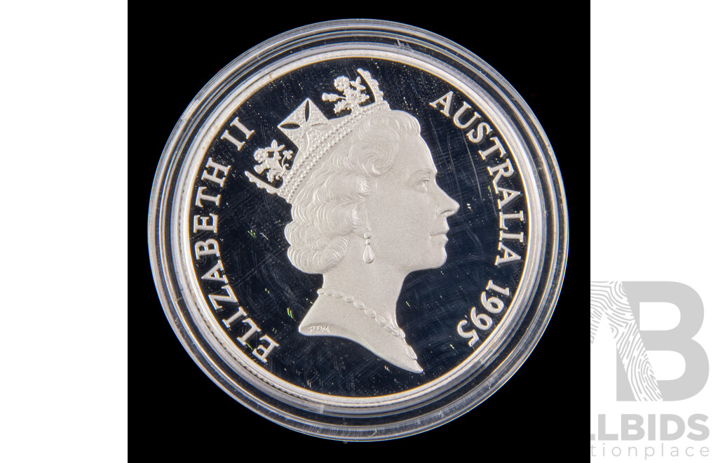 Australian RAM 1995 Silver Piedfort Proof Ten Dollar Coin, Australia's Endangered Species, the Numbat .925