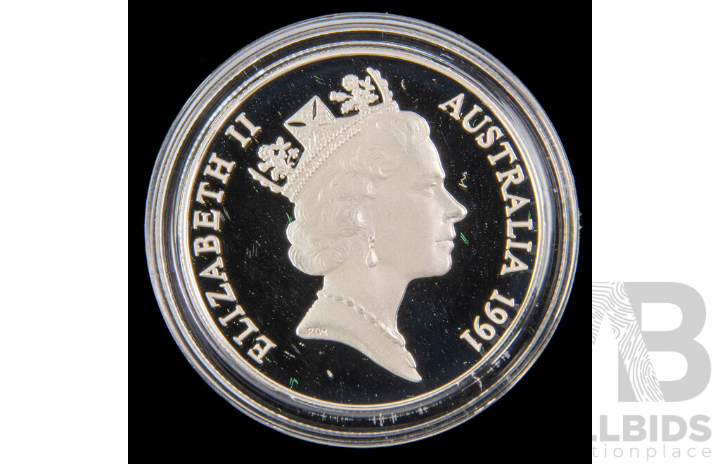 Australian 1991 Silver Ten Dollar Proof Coin, State Series, Tasmania .925