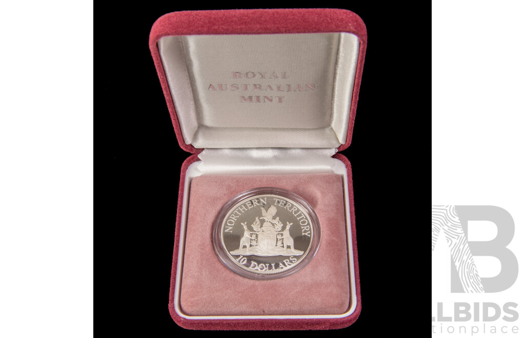 Australian RAM 1992 Silver Ten Dollar Proof Coin, State Series, Northern Territory .925