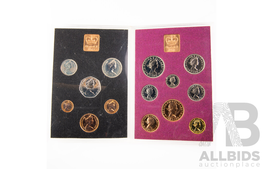 United Kingdom and North Ireland 1970/1971 Proof Coin Sets