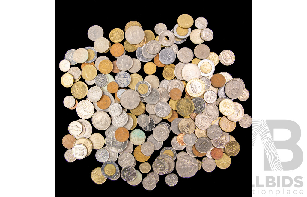 Collection of International Currency Including Germany, Italy, France, New Zealand, Thailand, Fiji, Singapore, Turkiye, Samoa and More - Approximately One Kilogram