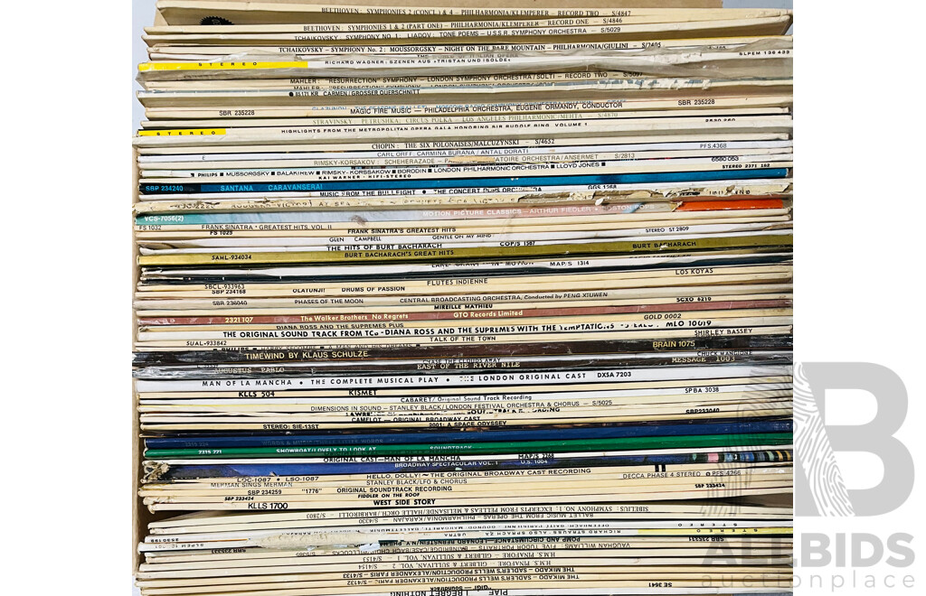 Approx. 68 Vintage 12” Vinyl LP Records of Several Genres