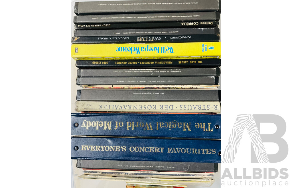 Collection of Vintage 12” Vinyl LP Records, Some in Albums