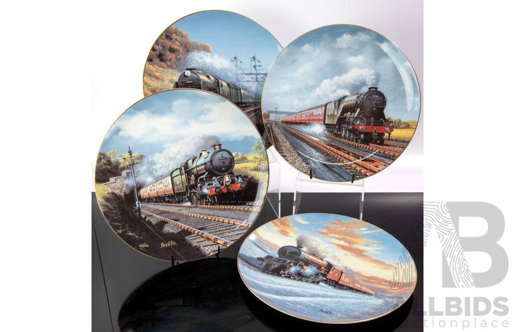 Collection Four Limited Edition Coalport Porcelain Display Plates in Original Boxes with Certificate of Authenticity Comprising Lord Nelson, Princess Elizabeth, Geroge V & Flying Scotsman