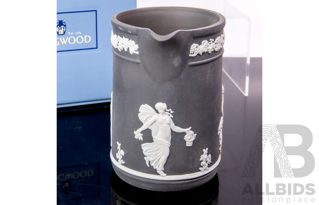 Wedgwood Limited Edition of 250 Issued Exclusively for the Wedgwood Collectors Society the White on Black Jasper Trojan Jug in Original Box