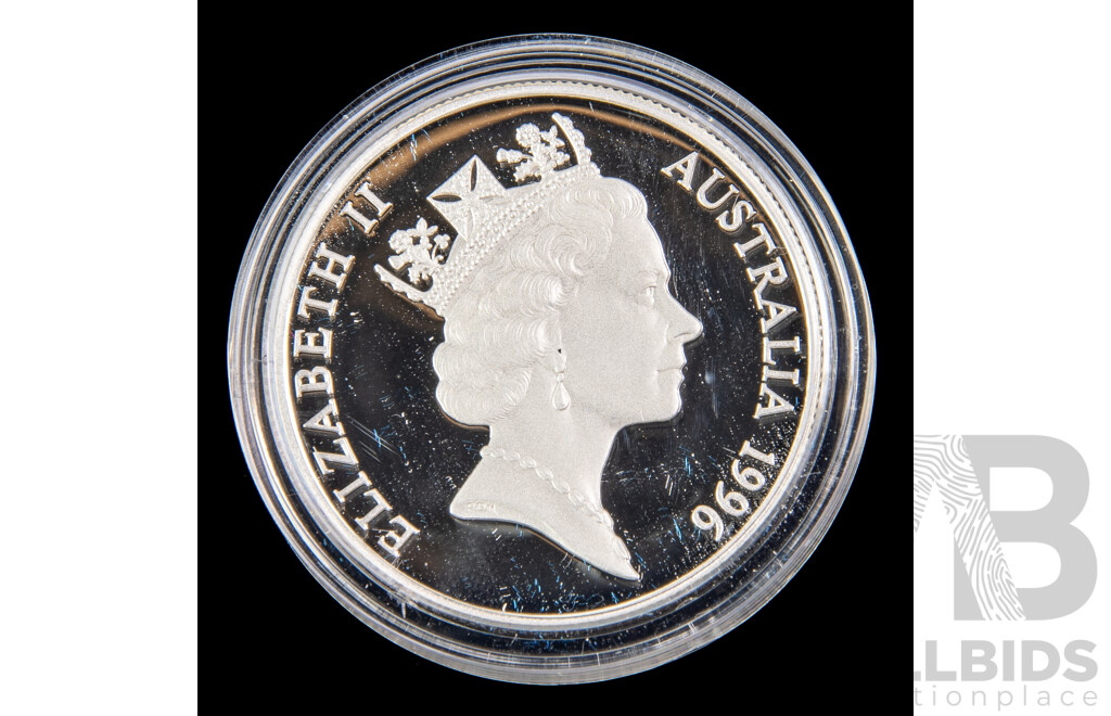 Australian RAM 1996 Silver Piedfort Proof Ten Dollar Coin, Australia's Endangered Species, Southern Right Whale .925