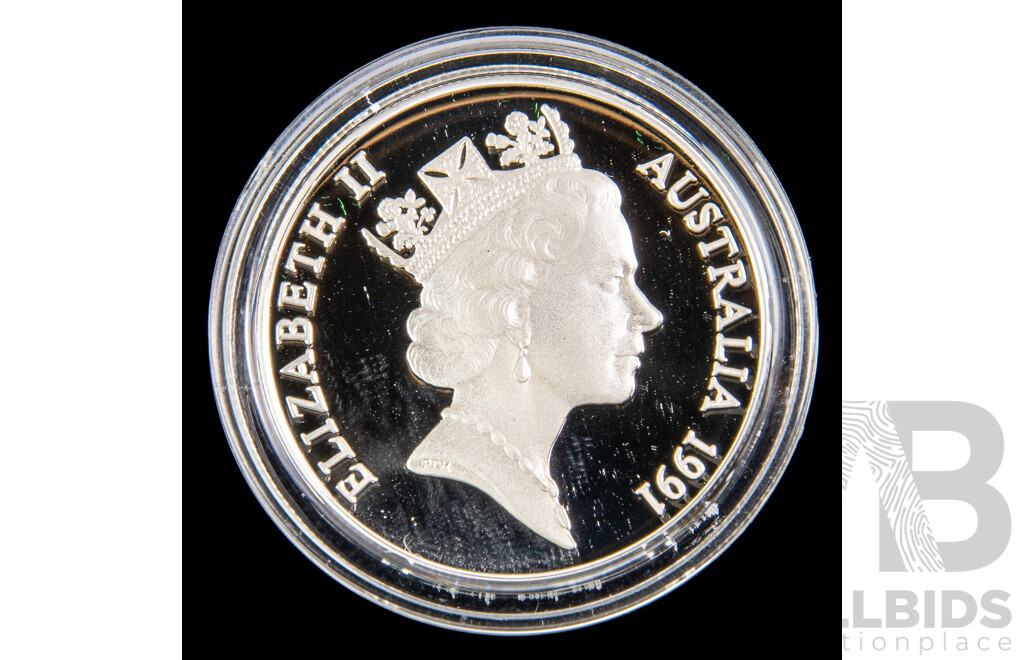 Australian RAM 1991 Silver Proof Ten Dollar Coin, State Series, Tasmania .925