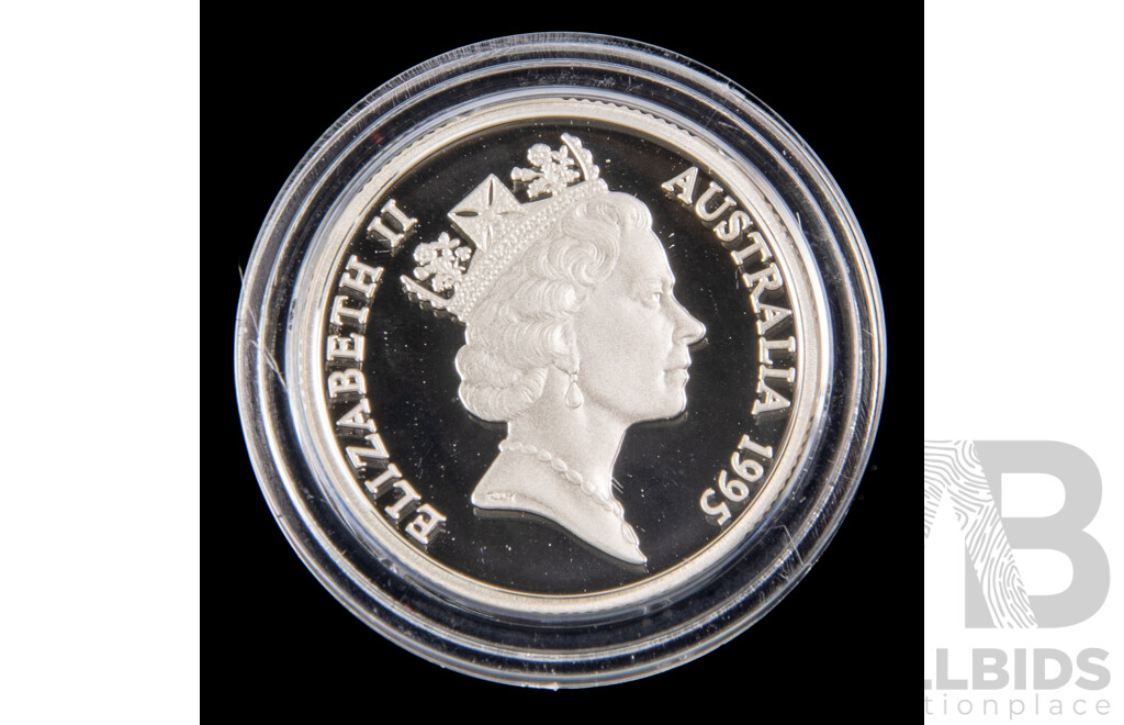 Australian RAM 1995 Silver Proof One Dollar Coin, Waltzing Matilda .925