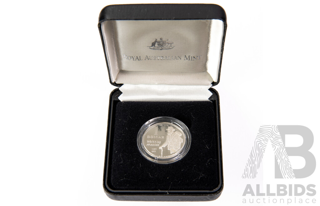 Australian RAM 1995 Silver Proof One Dollar Coin, Waltzing Matilda .925
