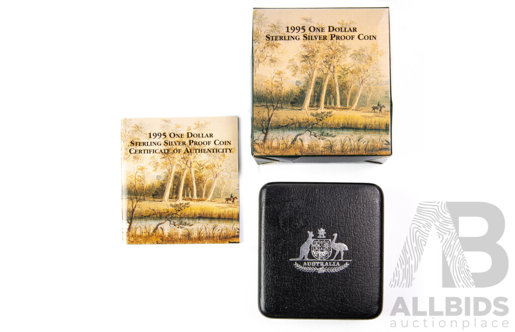 Australian RAM 1995 Silver Proof One Dollar Coin, Waltzing Matilda .925