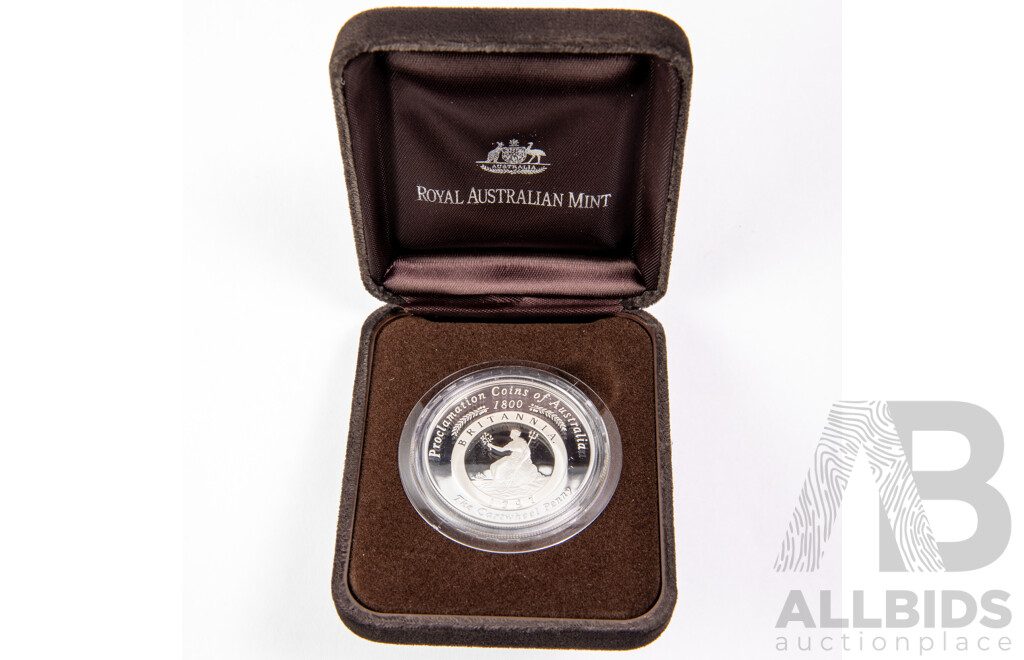 Australian RAM 2000 Silver One Dollar, Proclamation Coins of Australia 1797 Cartwheel Penny .999