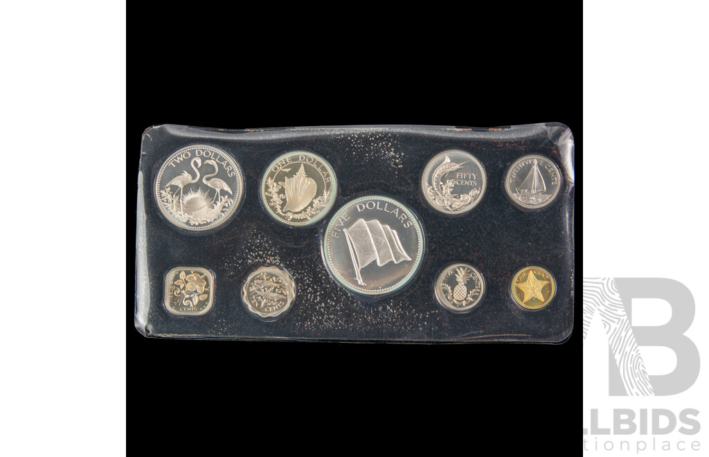 Commonwealth of the Bahamas Franklin Mint Nine Silver Proof Coin Set .925 .800